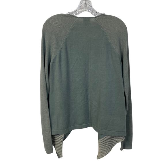 CAbi Waterfall Cardigan M Open Front One Pocket Preppy Academia Beachy - Picture 2 of 5